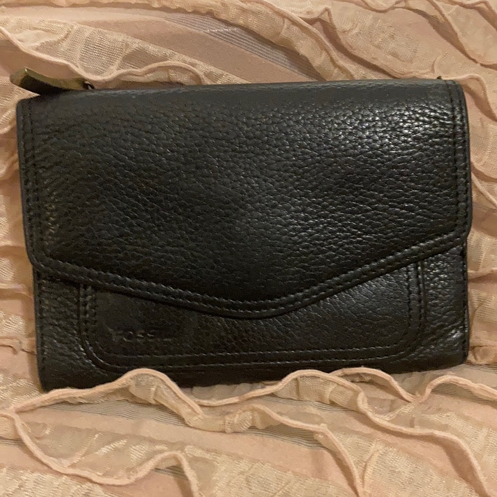 Fossil black leather wallet